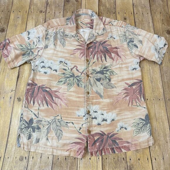 Tommy Bahama Silk Hawaiian Shirt Floral Mens Medium - Picture 4 of 12